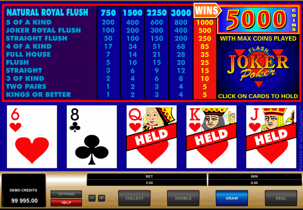 Video poker game